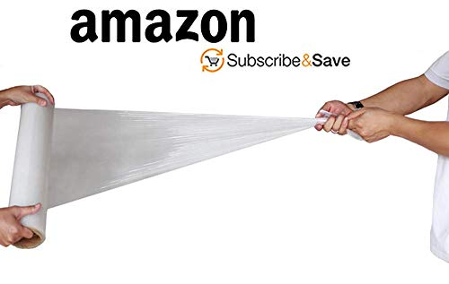 APQ 4 rolls of Cast Hand Stretch Film 12" x 2000'. Hand Stretch Wrap, 60 Gauge Thickness. Excellent Tear Resistance. Clear Residue Free Film for Moving, Shipping, Wrapping. Industrial Grade Cast Film. - size: 12" x 2000'