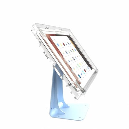 Anti-Theft Acrylic Case for Lenovo TAB Tablet with 360 Rotate 180 Swivel Metal Desktop Stand & 90-Degree USB C Cable (Clear, Chromebook 10e) - color: Clear, size: Chromebook 10e