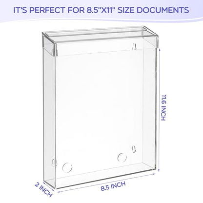 Thyle 8.5” x 11” Outdoor Brochure Holder Waterproof Wall Mount Lid, Clear - color: Clear