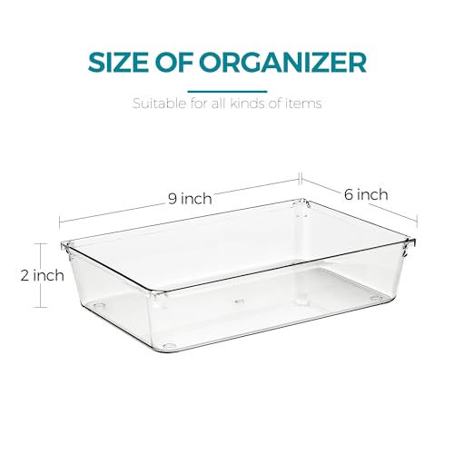 8 Pack Drawer Organizers, 6"X 9" Clear Acrylic Storage Bins - size: 6"X 9"