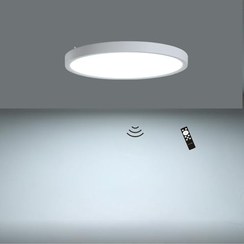 7in Motion Sensor Ceiling Light Indoor, 15W 1500LM, White - color: White, size: 7 inch 1 pack