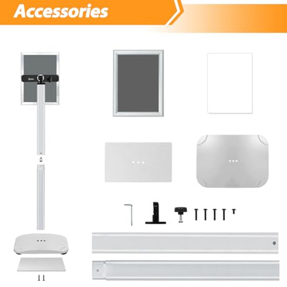 Sign Holder Stand 8.5x11 Inch, Heavy Duty Pedestal Floor Sign Stand - color: Silver, size: 8.5x11 in