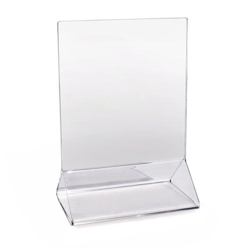 New Star Foodservice 22919 Acrylic Table Menu Card Holder, 3.5 x 5 Inch, Clear Plastic Display Sign Stand for Restaurants, Offices, Hotels, Events, and Retail Counters, Set of 12