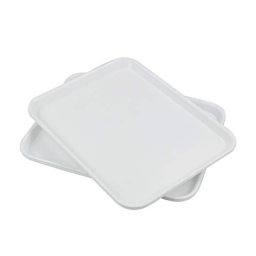 Plastic Fast Food Trays, Cafeteria Trays, 4 Pack Serving Trays (White) - color: White