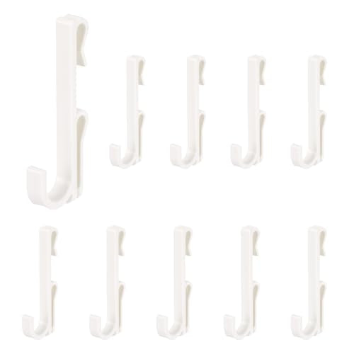 uxcell 10 Grid Wall Hooks, 2.8 Inch Grid Wall Panel Plastic Utility Hook, Shelf Hooks for Garage Store Warehouse Shop Home Hanging, White - color: White
