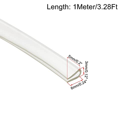 uxcell Trim Seal, PVC U-Seal Channel Edge Protector Sheet, Fits 1.5-2mm Edge 1Meter/3.82Ft Length, 0.24" Height Transparent - size: 3.82Ft x0.24"