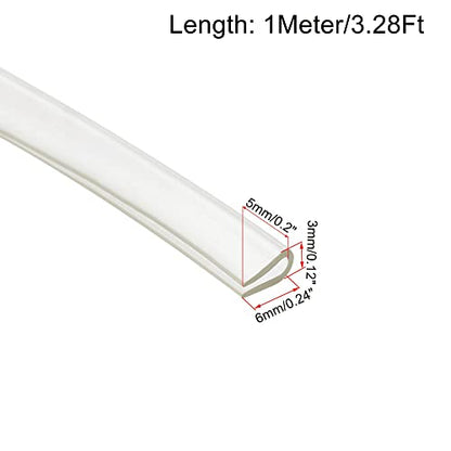 uxcell Trim Seal, PVC U-Seal Channel Edge Protector Sheet, Fits 1.5-2mm Edge 1Meter/3.82Ft Length, 0.24" Height Transparent - size: 3.82Ft x0.24"