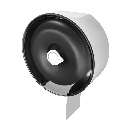 Paper Towel Dispenser Wall Mount Waterproof No-Drill for Restrooms with Lock ABS Commercial Large Capacity Paper Holder, Black - color: Black