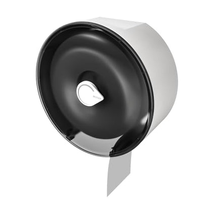Paper Towel Dispenser Wall Mount Waterproof No-Drill for Restrooms with Lock ABS Commercial Large Capacity Paper Holder, Black - color: Black