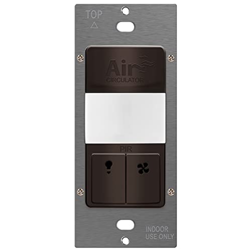 TOPGREENER Air Circulator Timer Switch with PIR Motion Sensor, Brown - color: Brown, size: Light&Fan Sensor Combo