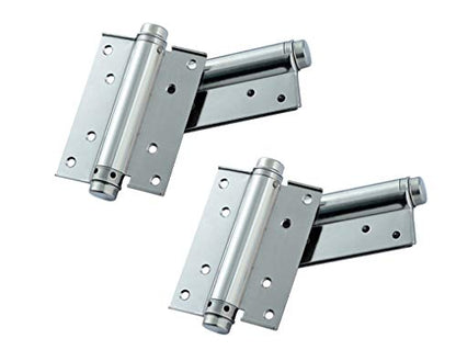 2 Pairs (4Pcs) of 4'' Single Action Stainless Steel Self-Closing Spring Door Hinge Adjustable Automatic Closing Self Closer Super Value (4'') - size: 4''