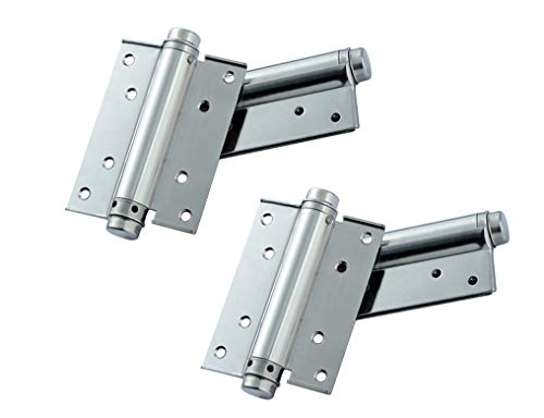 2 Pairs (4Pcs) of 4'' Single Action Stainless Steel Self-Closing Spring Door Hinge Adjustable Automatic Closing Self Closer Super Value (4'') - size: 4''