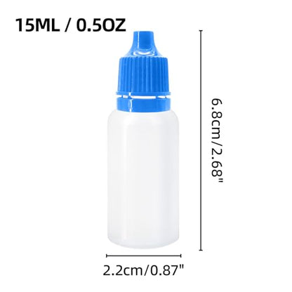 10Pcs 15ml Plastic Dropper Bottles, 0.5oz Small Squeeze Leakproof Dropper Bottle with Childproof Cap and Plug, Reusable Portable Eye Liquid Container for Travel Blue - color: Blue Cap