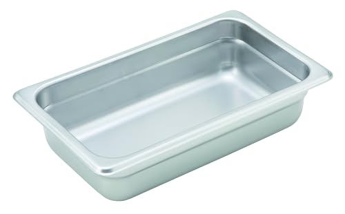Winco 2.8 qt 2 1/2" 1/4 Size Anti-Jam Stainless Steel Steam Table Pan, Deep - size: 2.5" Deep