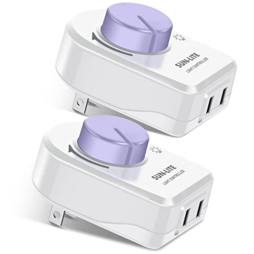 Soldering Iron Temperature Control,Electric Fan、Factory Electric Fan,Ventilation Fan,Power Controller,Desk Lamp,Dimming LED Light,UL Listed Plug in Dimmer Switch（2-Plug）120VAC,White,Pack of 2 - color: White, size: 2 Pack