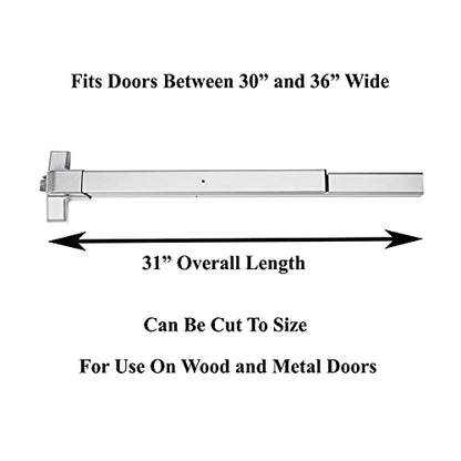 Dynasty Push Bar Panic Exit Device, Aluminum Finish