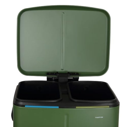happimess Marco 10.6 Gal Double Bucket Step Trash Can, Pine Green - color: Pine Green