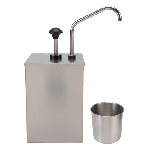 4L Soy Sauce Pump Dispenser Station Stainless Steel Single Hygienic Condiment Pump Sauce Pressing Pump for Commercial Kitchen Restaurant