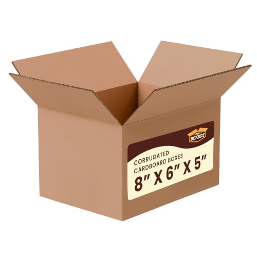 The Boxery 8"x6"x5" Corrugated Cardboard Boxes 25-Pack - size: 8x6x5"