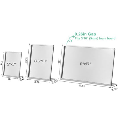 2pack 5"x7" Metal Tabletop Sign Holder with Stainless Steel Frame Menu Board Poster Display Stand for Office Store Restaurant Hotels - size: 2Pack 5"x7"
