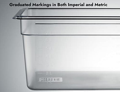 CURTA 6-Pack 1/2 Size 6" Deep NSF Polycarbonate Food Pans | Dishwasher & Freezer Safe Clear Container for Prep Tables, Buffet, Salad Bar, Commercial & Home Kitchen - color: 1/2 Size, size: 6" Deep
