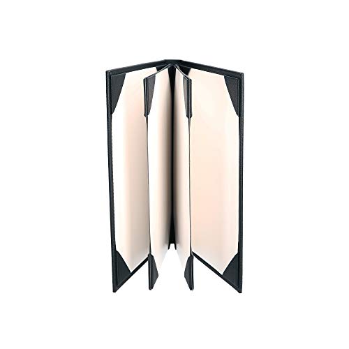 Menu Covers Made of Premium Faux Leather (10-Pack) - 8.5" X 11" - 6 Views - Black - color: Black, size: 6 Views