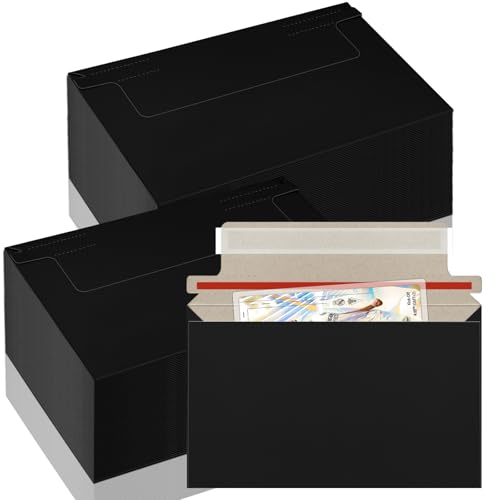 110 Pack Black Trading Card Envelopes, 7x 4.35 Inch Self-Adhesive Card Mailer Envelopes Perfect for Semi-Rigid Sleeves, Trading Card Mailing Supplies - color: Black-110 Pack