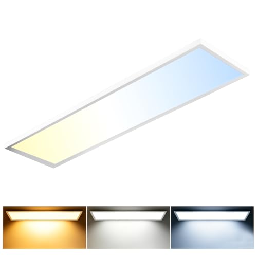 1x4 LED Flat Panel Light, 5500LM, 3CCT Selectable, Dimmable Ceiling Light - color: White, size: 1x4