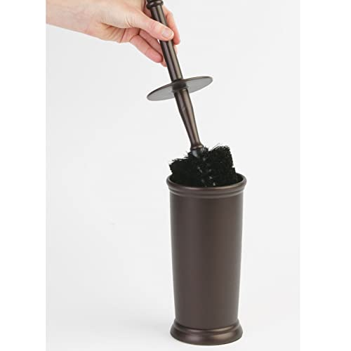 mDesign Metal Freestanding Slim Toilet Bowl Brush and Holder (Pack of 2) - color: Espresso, size: Pack of 2