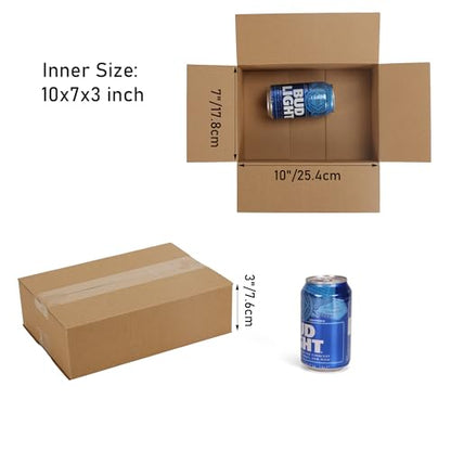 CRUGLA 40 Packs 10x7x3 Shipping Boxes for Small Business, Corrugated Cardboard Boxes Bulk for Shipping Packing Mailing - size: 10x7x3 Inch