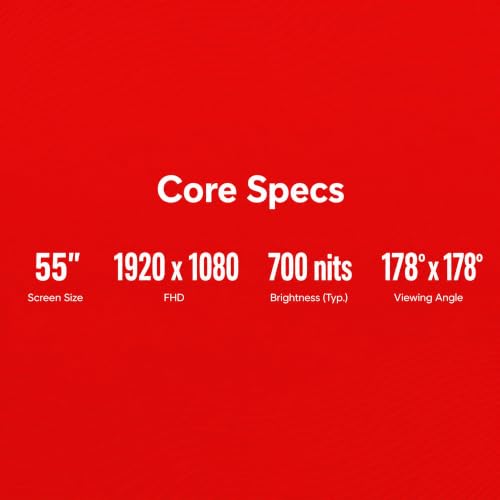 LG 55FHD Video Wall, 0.44mm Even Videowall, HDMI(2), DP(1), DVI-D(1), Audio in, RS232C in/Out, RJ45(LAN) in/Out, IR in, USB2.0(1), WebOs 4.1