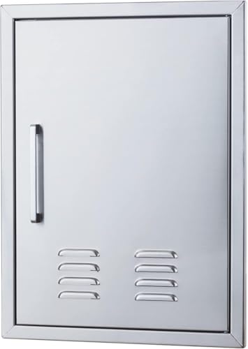Outdoor Kitchen Doors, 20x27 Inch 304 Stainless Steel BBQ Access Door with Vent, Double Steel Doors for Outdoor Grill Island - size: 20W x 27H- Right