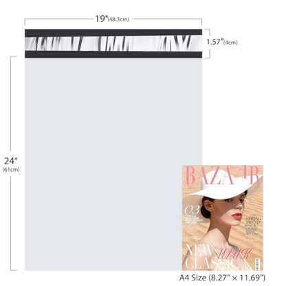 100Pcs Poly Mailers 19x24Inch Adhesive Sealing Envelopes,Mailing Envelopes for Clothing,Mailing Bags for clothing, books and accessories, Waterproof - size: 19*24