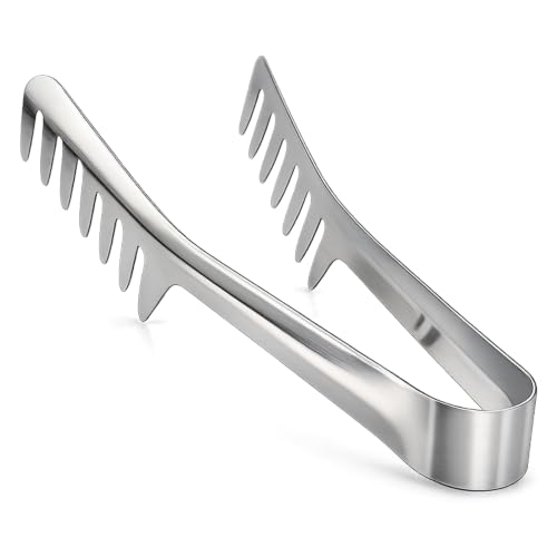Spaghetti Tongs for Serving Pasta, 8-Inch Stainless Steel Pasta Tongs