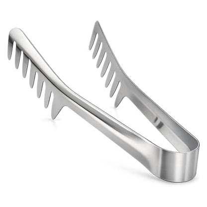 Spaghetti Tongs for Serving Pasta, 8-Inch Stainless Steel Pasta Tongs