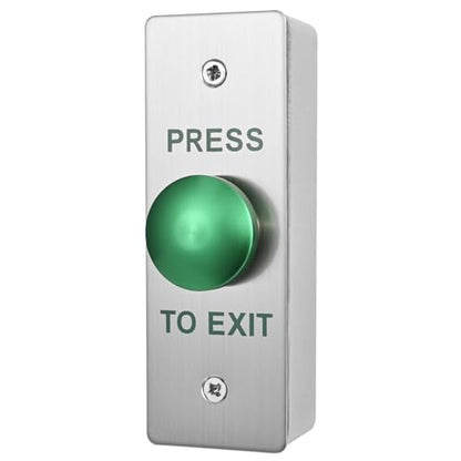 Push to Exit Button for Door Access Control Big Press Button Waterproof Stainless Steel Shell with Back Mounted Box NO/COM Output - color: 4.5''x1.6'' with Box