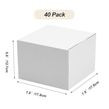 Calenzana 7x7x5 Shipping Boxes Set of 40, White Corrugated Cardboard Box for Mailing Packing Gifts Small Business - size: 7x7x5, style: 40 Pack
