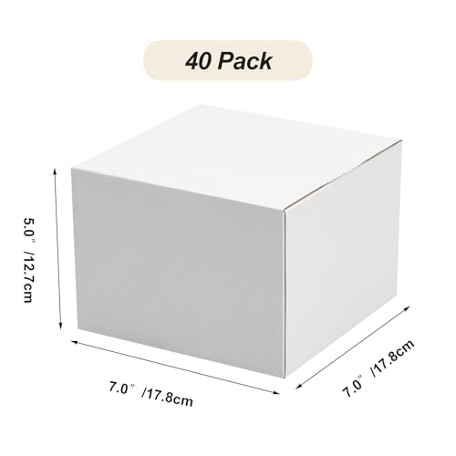 Calenzana 7x7x5 Shipping Boxes Set of 40, White Corrugated Cardboard Box for Mailing Packing Gifts Small Business - size: 7x7x5, style: 40 Pack