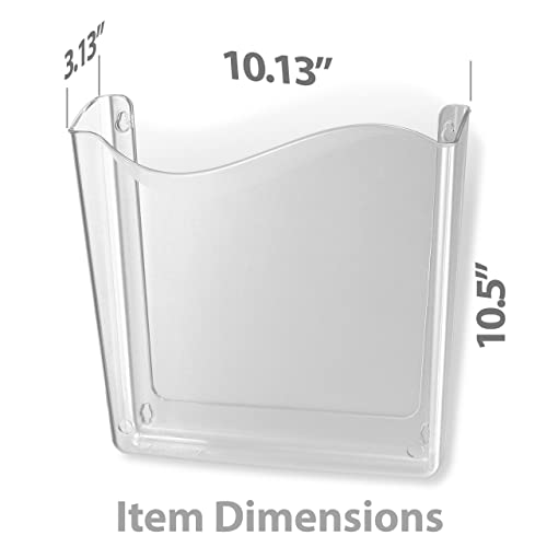 Officemate Vertical Wall File, Letter Size, Durable Unbreakable Plastic Organizer, Mountable Wall or Partition File Holder, Clear (21674) (Pack of 12) - size: (Pack of 12)
