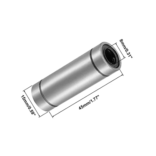 Linear Ball Bearings, LM8LUU 8mm Bore Longer Linear Motion Bushing Double Side Rubber Sealed Rod Liner Shaft Parts for CNC Machine 3D Printer 4 Pack - size: 8mm