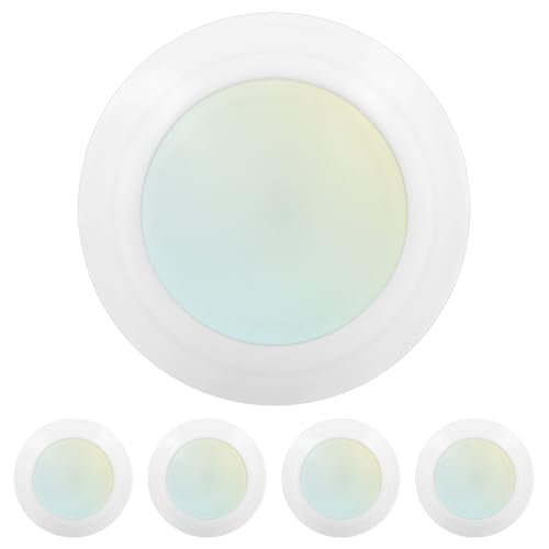 LUXRITE 4 Inch LED Disk Lights, Dimmable Flush Mount Ceiling Light (4 Pack) - size: 4 Count (Pack of 1)