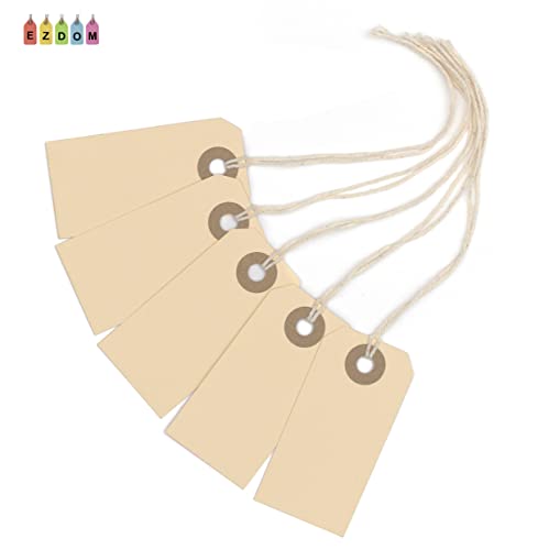 250 Small Manila Tags with String Attached #1, 2 3/4" x 1 3/8"