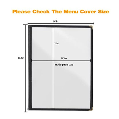 Menu Covers 2-Pack 8.5 x 11 Inch, Clear Restaurant Menu Holders with 6 Page (12 Sides) Capacity, Waterproof Durable Plastic Menu Protector for Cafe, Bar, Pub, Bistro, Diner – Black - size: 2 pack 6 page / 12 view - 8.5" x 11"
