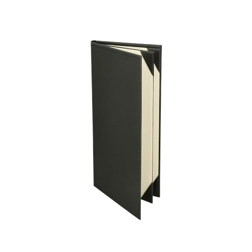 Prestine Menu Covers Made of Premium Faux Leather (10-Pack) - 5.5" x 11" - 4 Views - Black - Restaurant Menu - Wine List - Bar Menu - size: 5.5”x11” - 4 Views