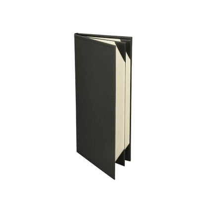 Prestine Menu Covers Made of Premium Faux Leather (10-Pack) - 5.5" x 11" - 4 Views - Black - Restaurant Menu - Wine List - Bar Menu - size: 5.5”x11” - 4 Views
