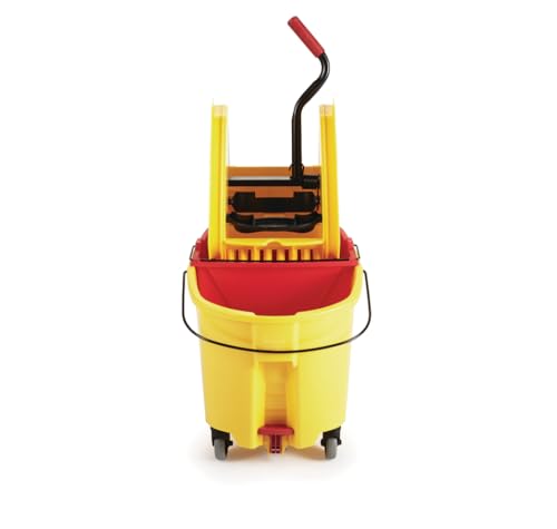 Rubbermaid Commercial Down Press Wringer for WaveBrake Buckets, 16-32 oz Capacity, Yellow, Heavy Duty Mopping/Cleaning for Professional/Janitorial Use