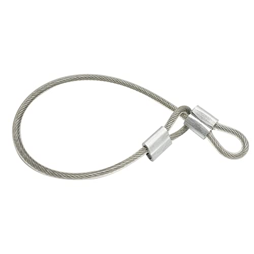 10 Pcs 2mm Wire 12 inch Vinyl Coated Stainless Steel Cable with Loops Short Wire Rope Lanyard Lock Security Chain Link for Outdoor Gates, Clear(2mm x 12inch) - color: Clear, size: 2mm(T) X 12 in(L) 10PCS