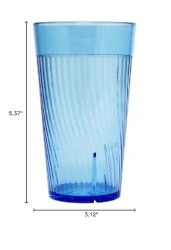 TrueCraftware- 12 oz. Belize Tumbler/Drinking Cups Blue Polycarbonate Set of 12-Premium Iced Tea Glasses Stackable Reusable Drinking Glasses Dishwasher Safe Break-Resistant for Home Restaurants - color: Blue, size: 12 oz