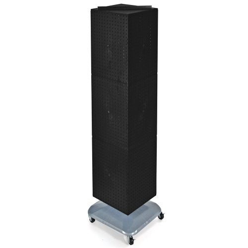 Azar Displays 701465-BLK Standard Four-Sided Interlocking Pegboard Floor Display, Black - color: Black