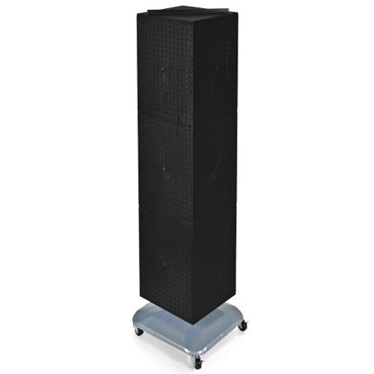 Azar Displays 701465-BLK Standard Four-Sided Interlocking Pegboard Floor Display, Black - color: Black